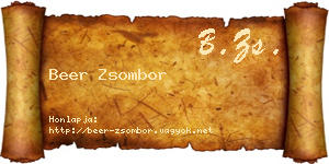 Beer Zsombor névjegykártya