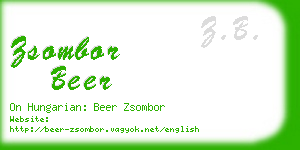 zsombor beer business card
